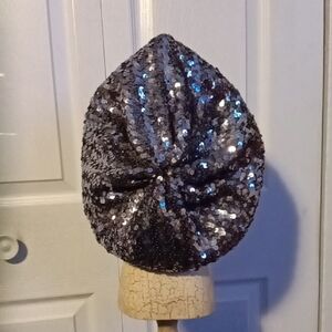 Sequin Black and Silver Women's Hat